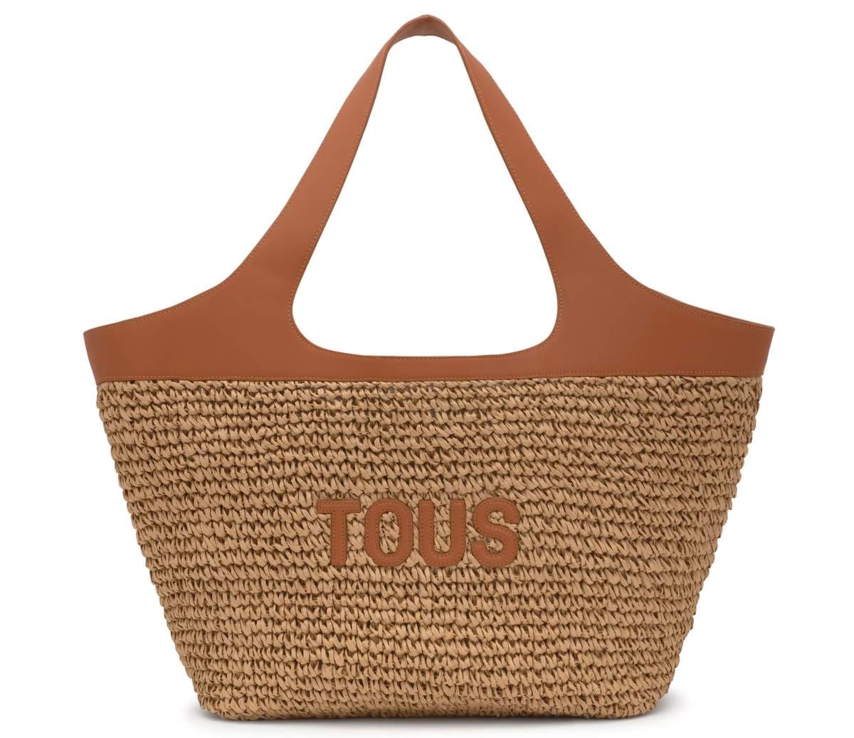 Capazo grande camel TOUS Lirio Rafia