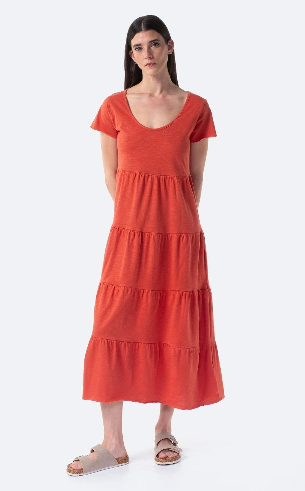 Vestido largo liso de manga corta de Mujer TEX en Carrefour