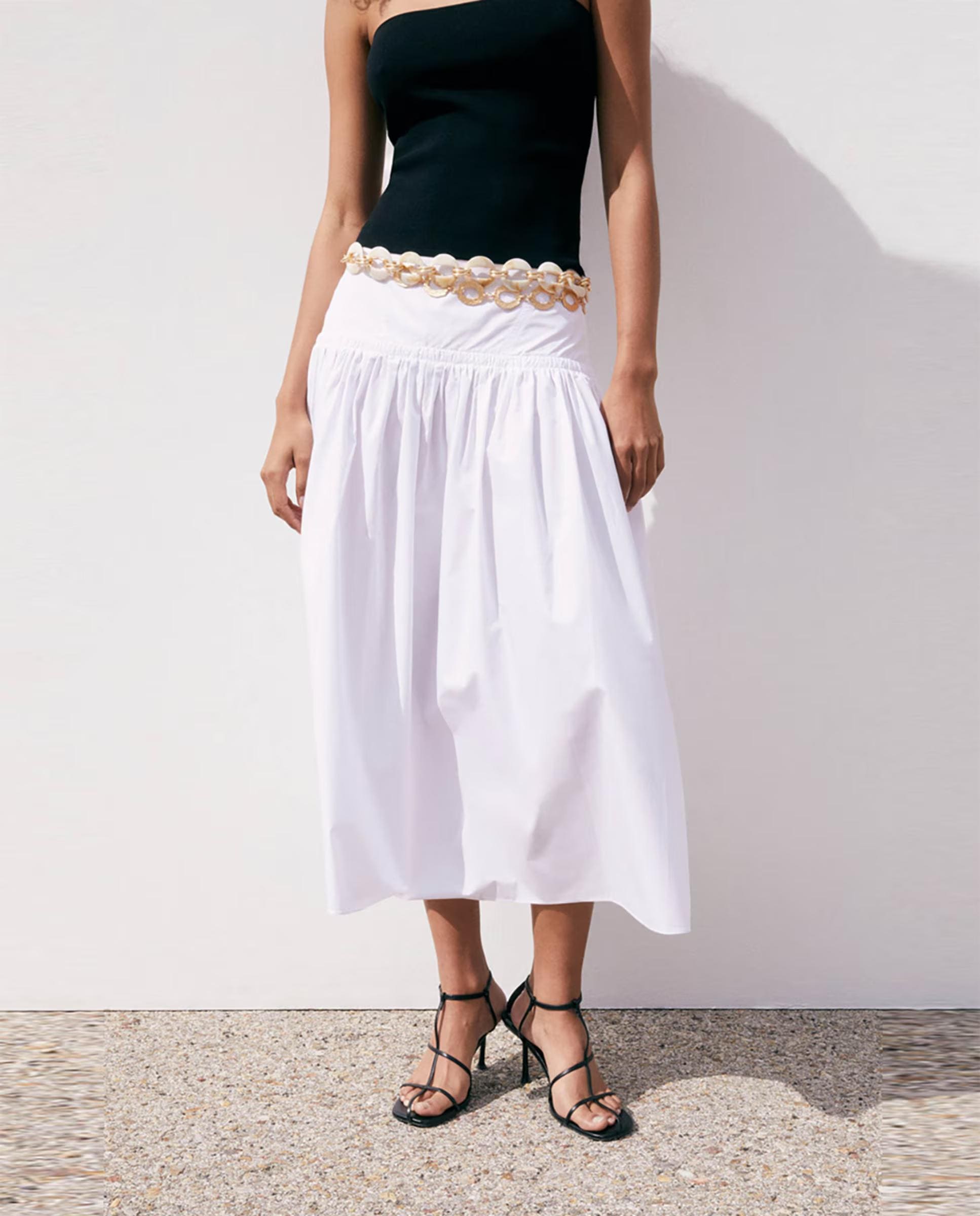 Falda vuelo popelín