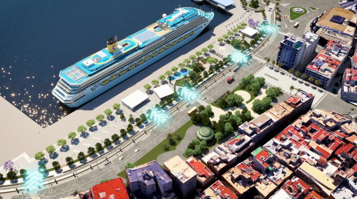 Simulación de la futura integración urbanística del Muelle Ciudad