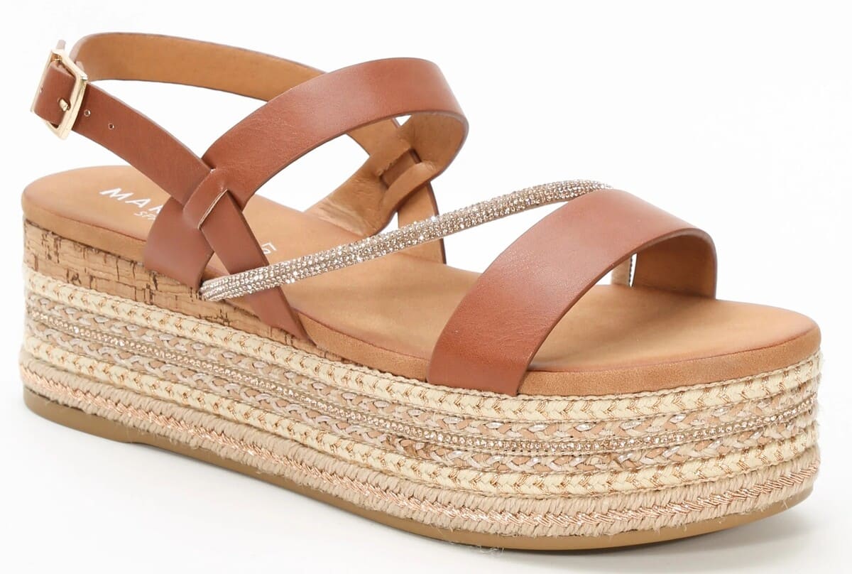Sandalias de plataforma con detalle decorativo de strass
