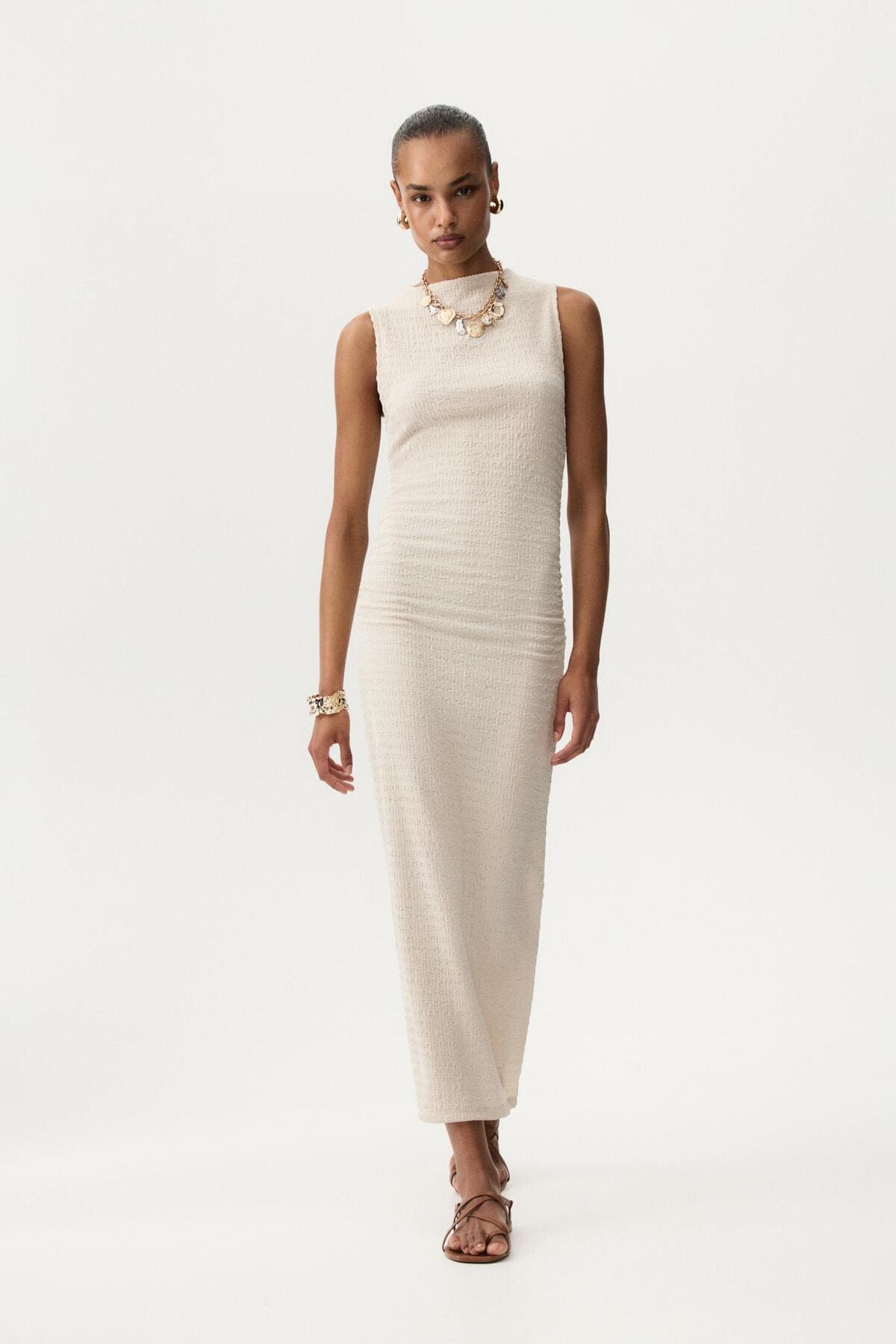 Vestido midi textura