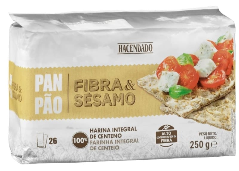 Pan de fibra y sésamo Hacendado