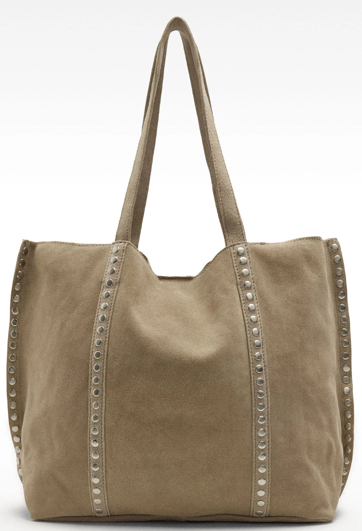 Bolso shopper de piel con tachuelas de Parfois