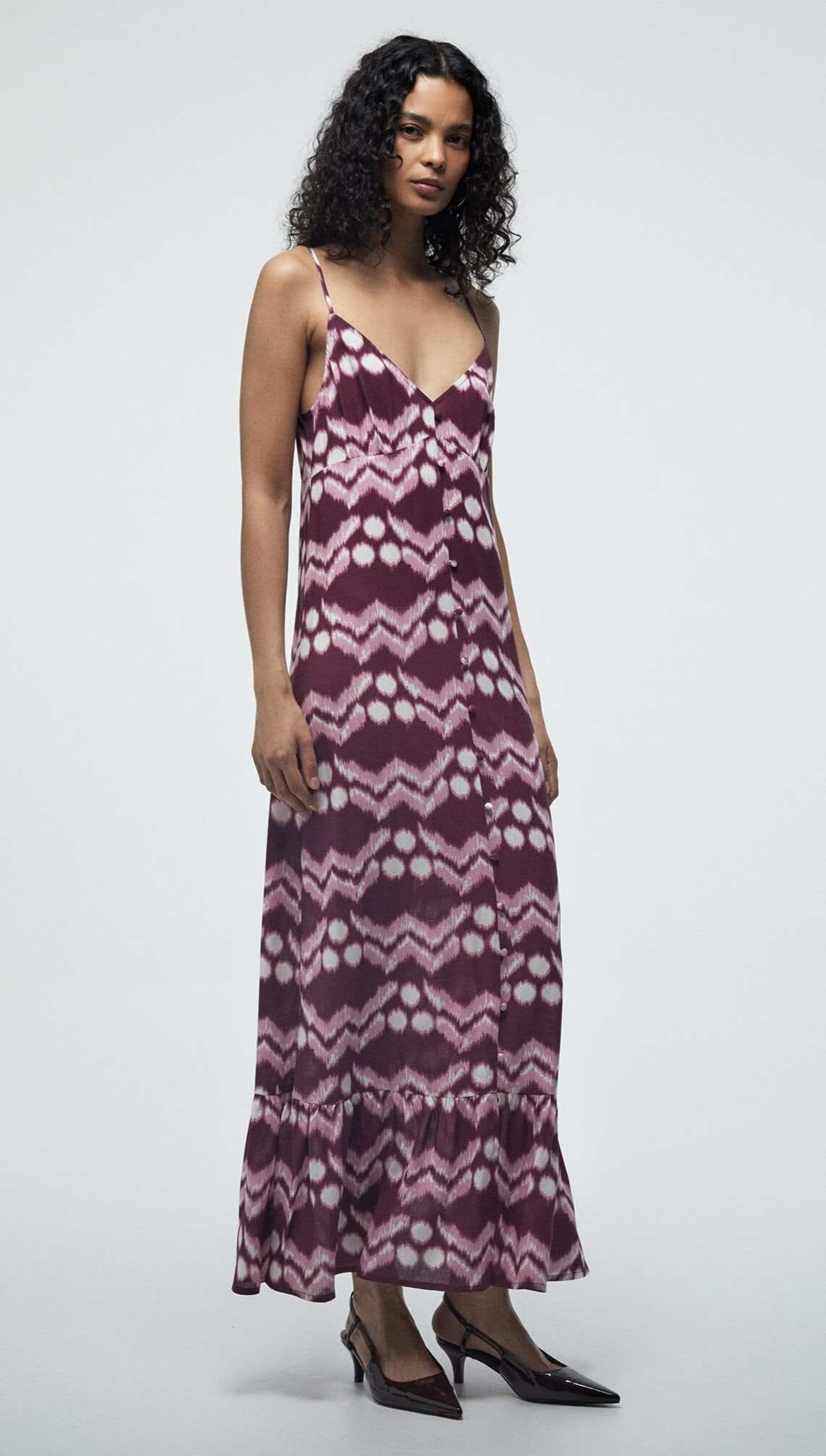 Vestido tirantes botones de Sfera