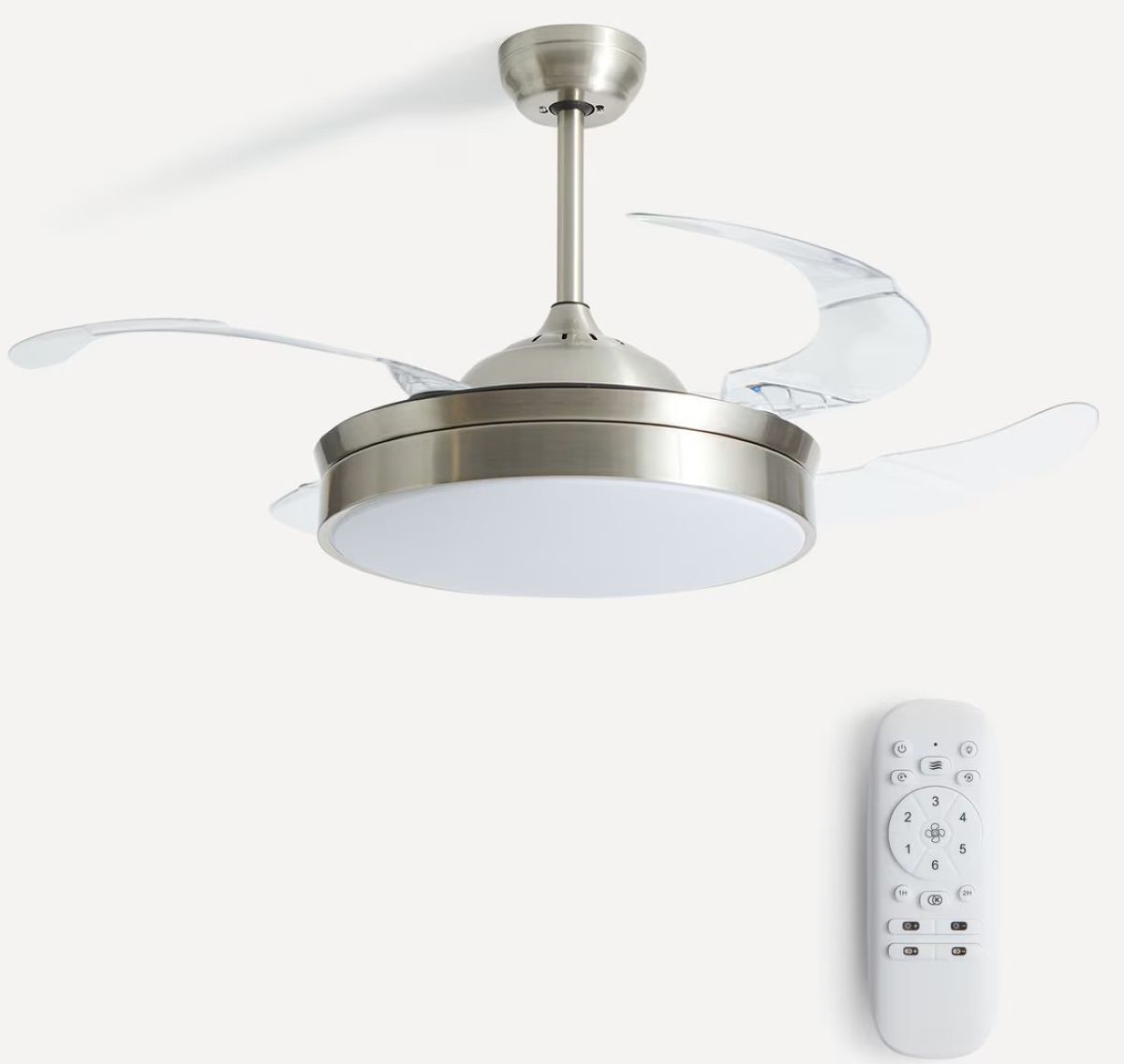 Ventilador de techo con luz LED y motor DC Soller cromo de El Corte Inglés