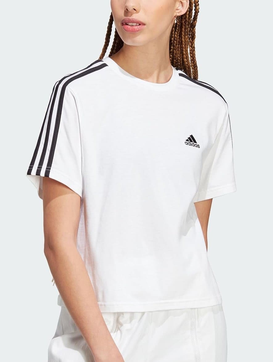 Crop Top Adidas Essentials 3-Stripes Single Jersey