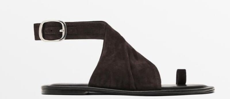 Sandalia cruzada de ante