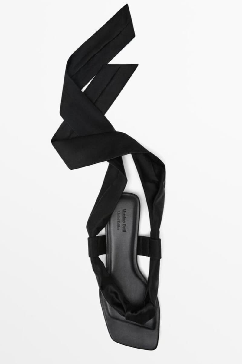 Sandalia plana con lazada de satén - Limited edition