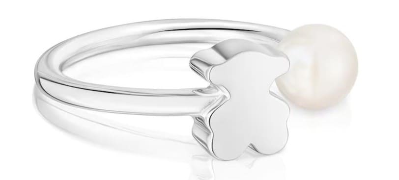 Anillo abierto Sweet Dolls de plata con perla