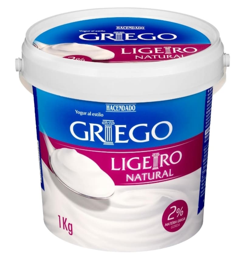 Yogur griego ligero natural Hacendado 2 m.g