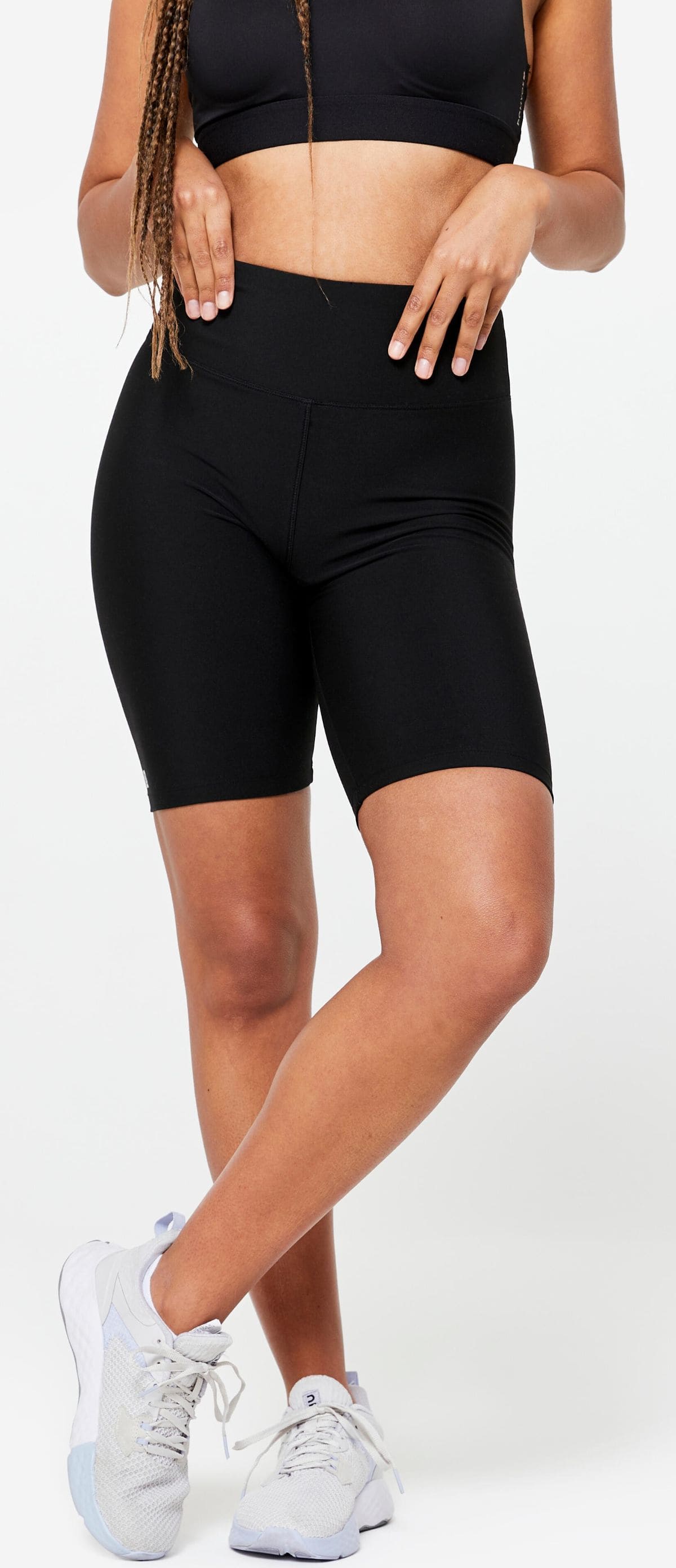 Mallas ciclistas cortas fitness talle alto Domyos de Decathlon