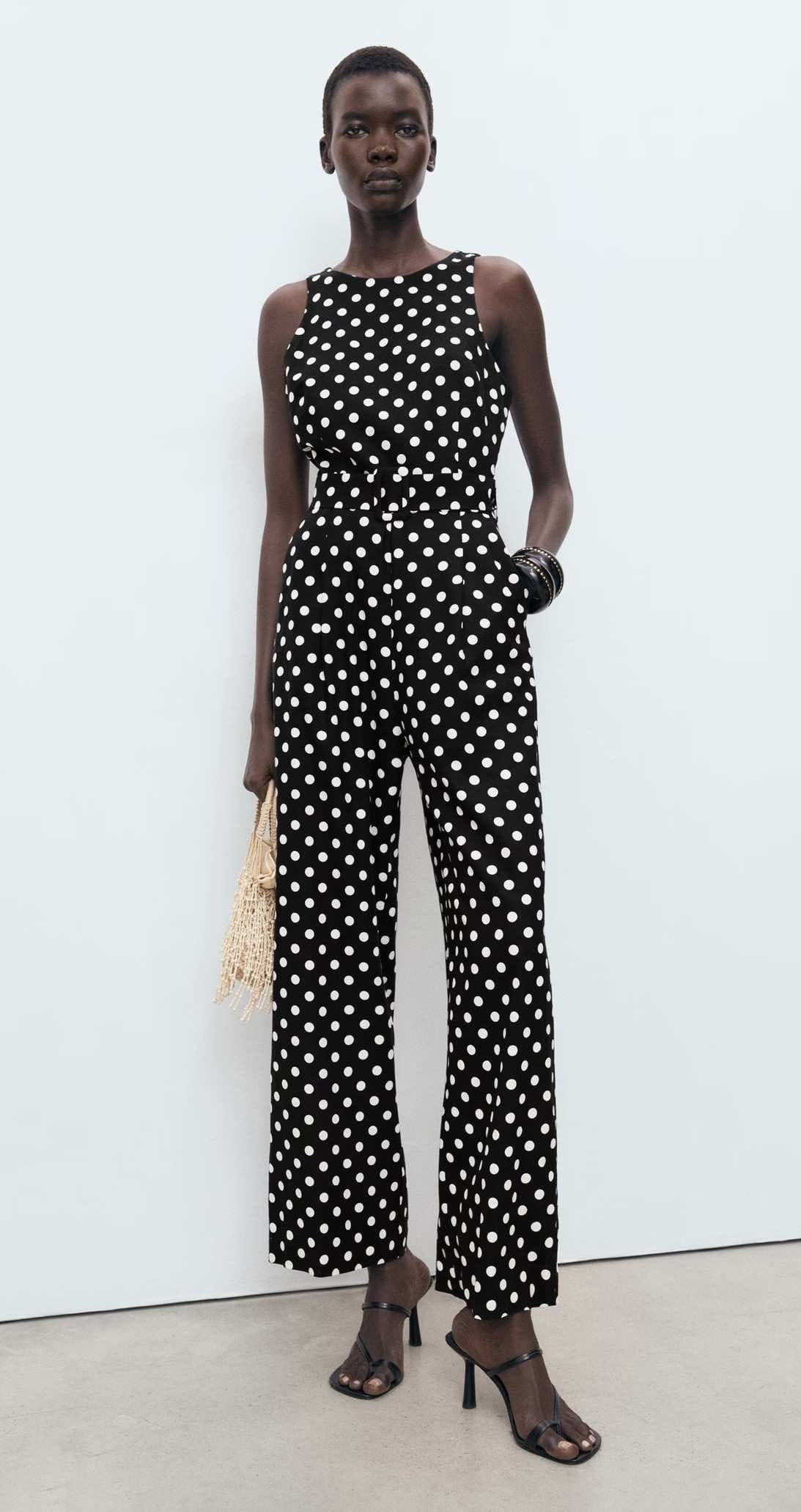 Mono lino lunares cinturón de Mango