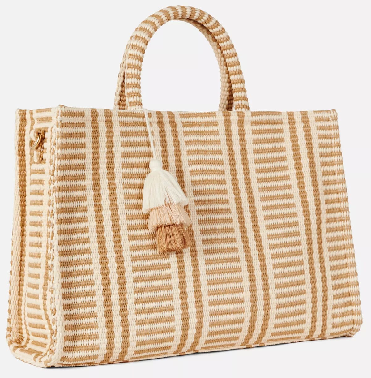 El bolso shopper tejido a rayas en color natural de Primark