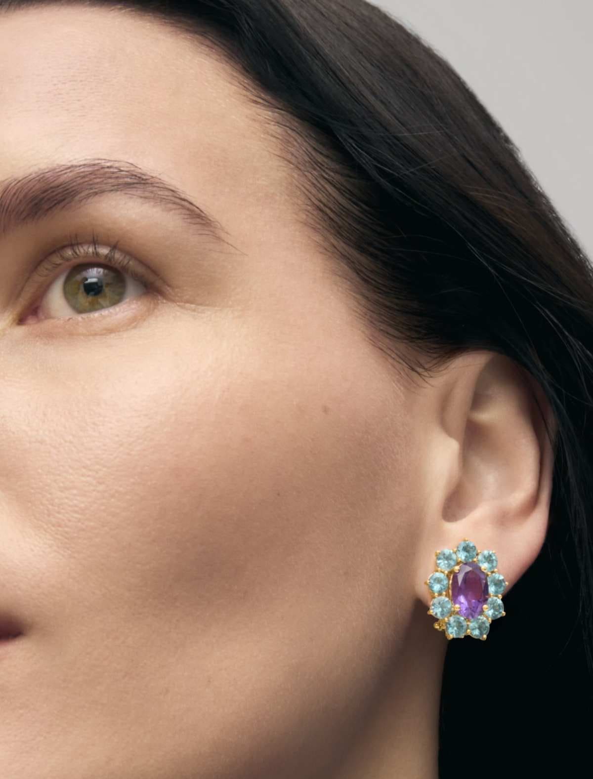 Pendientes de oro con amatista y apatito TOUS ATELIER