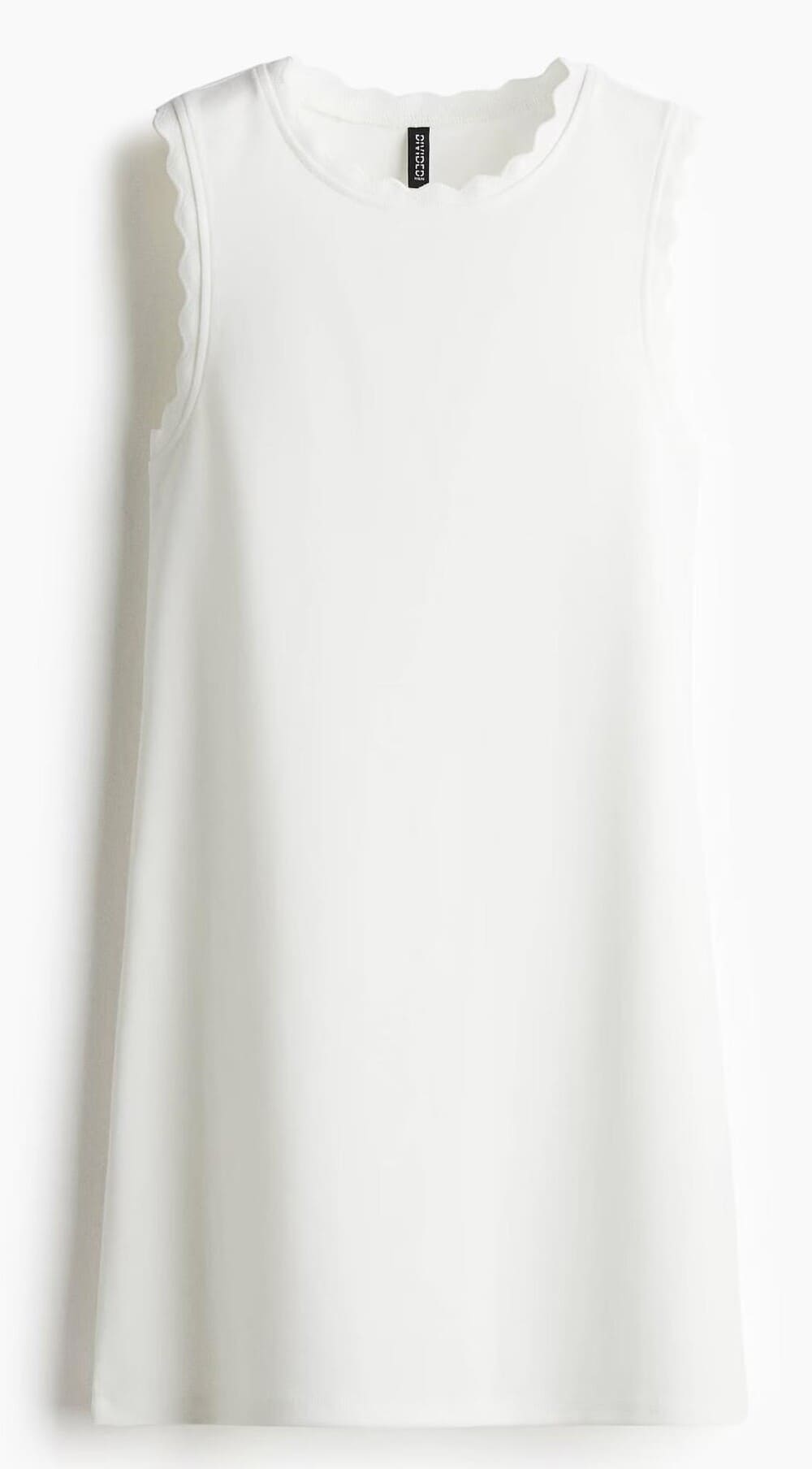 Vestido de punto con ribetes festoneados