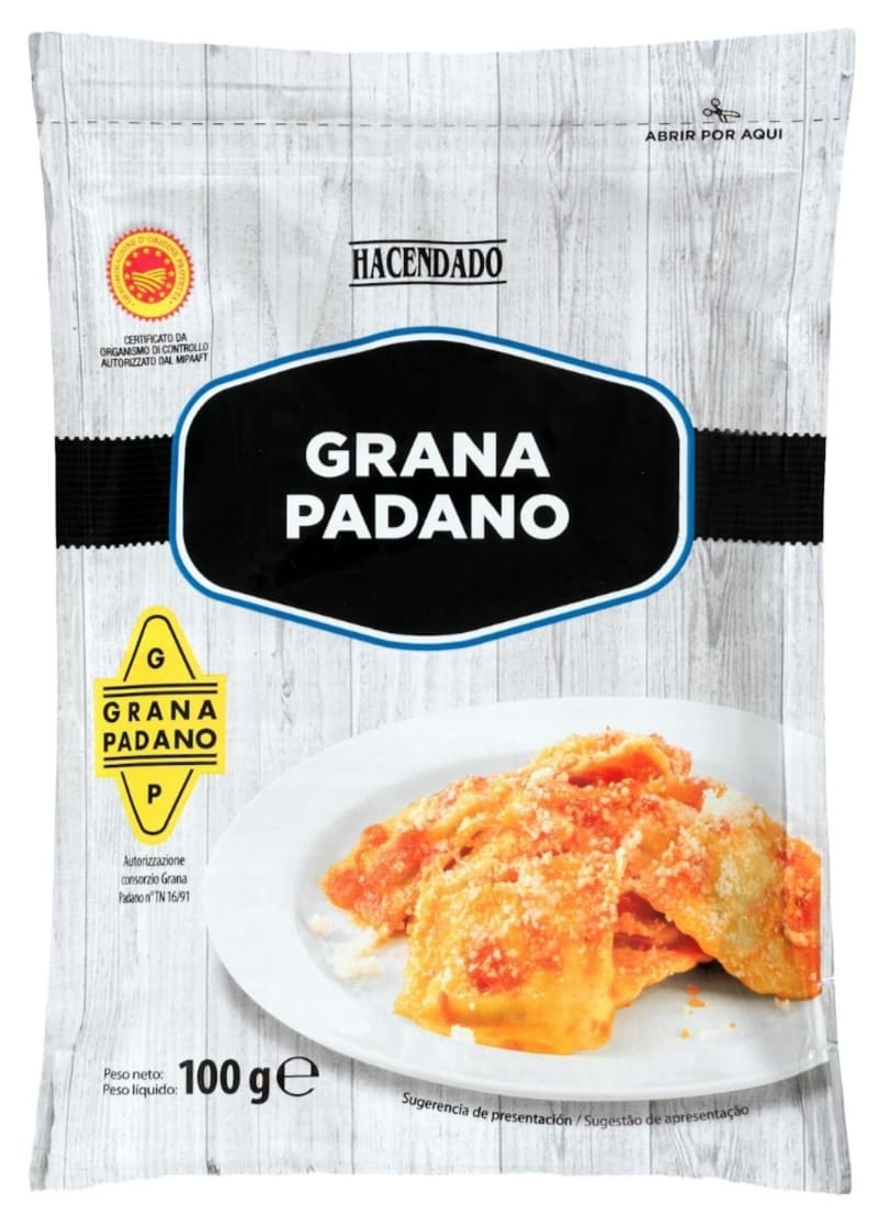 Queso en polvo grana padano Hacendado