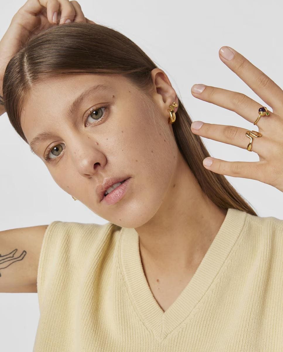 Anillo Virtual Garden con amatista y cromodiópsido