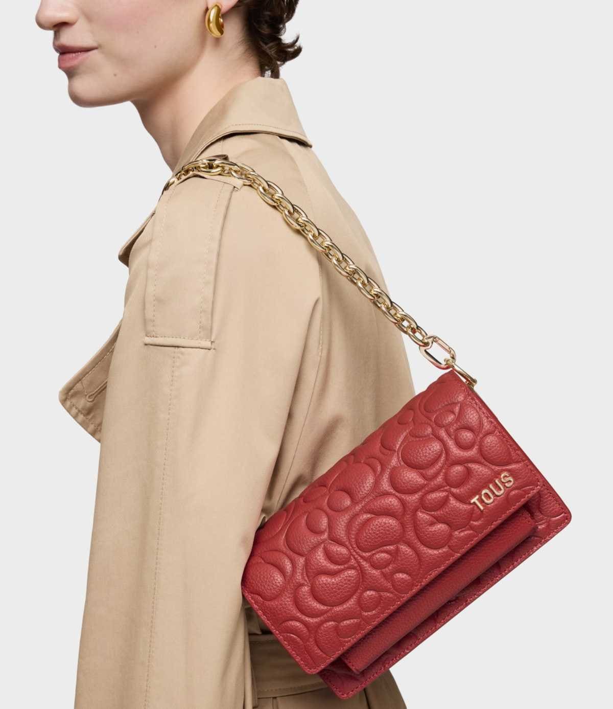 Bandolera pequeña de piel roja Audree TOUS Greta