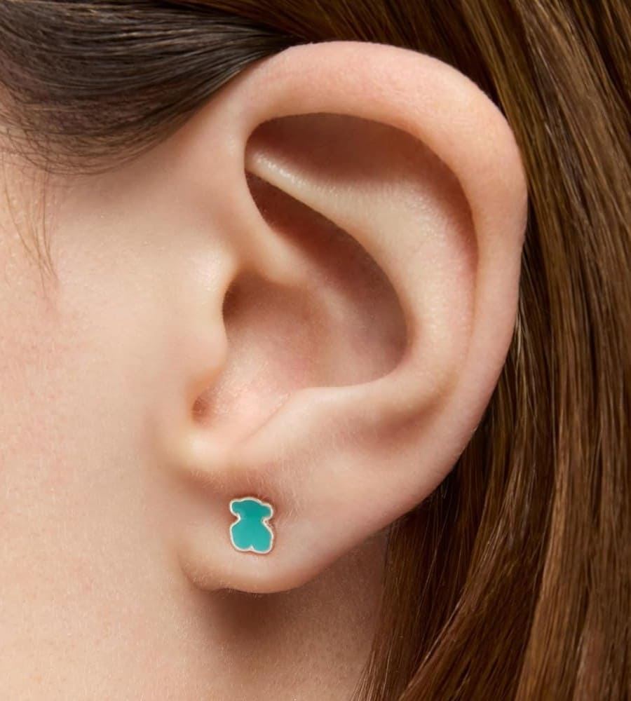 TOUS Pendientes de Plata de Primera Ley para Mujer con Motivo Oso