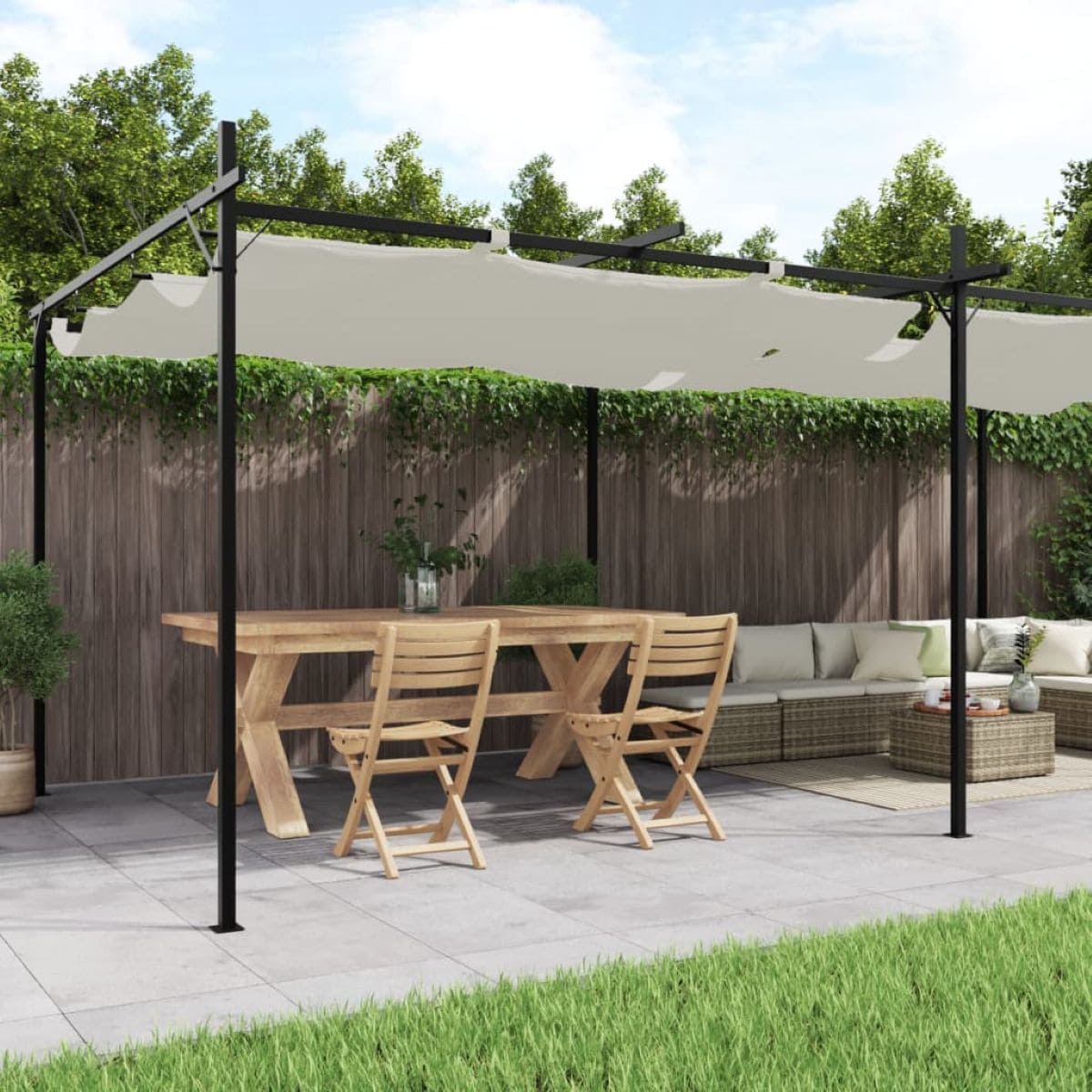 Pérgola con cubierta retráctil vidaXL de Leroy Merlin