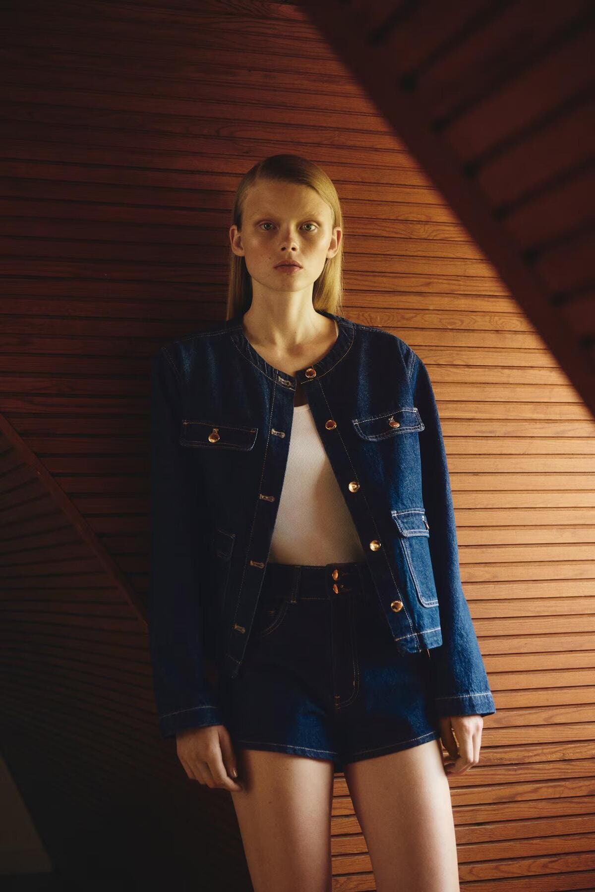 Pantalón corto en denim