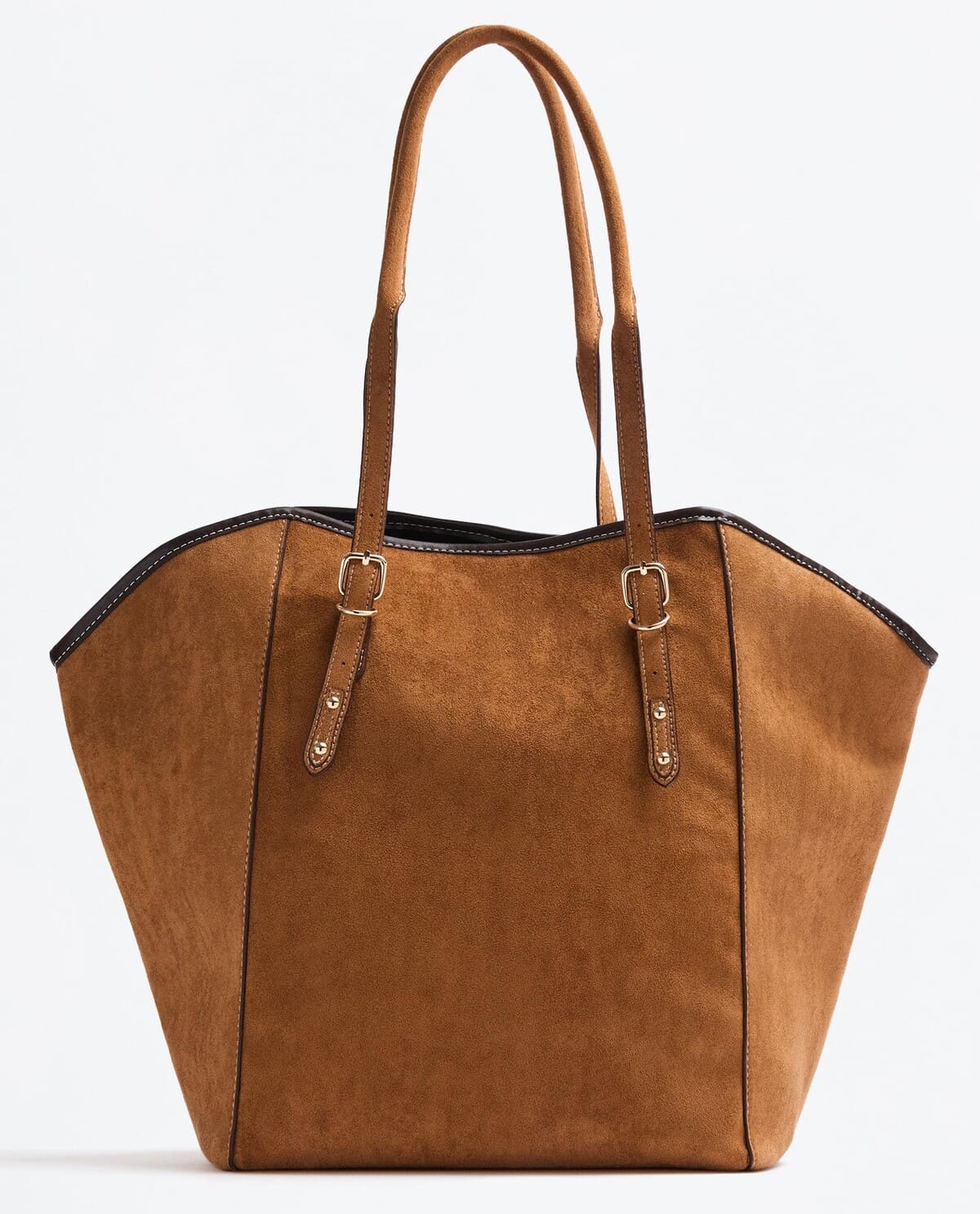 Bolso shopper a contraste con efecto ante