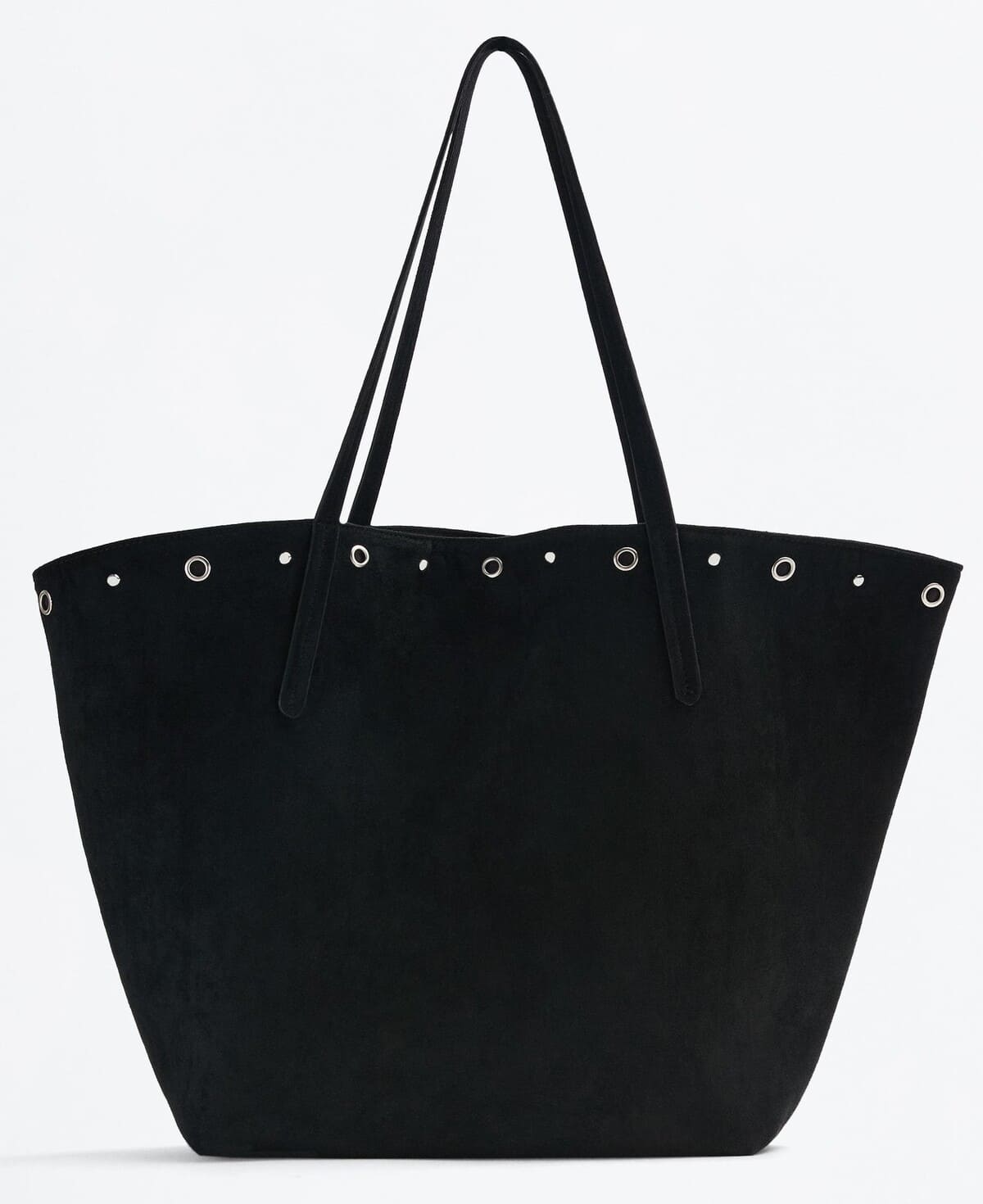 Bolso shopper efecto suede con detalle decorativo de tachas
