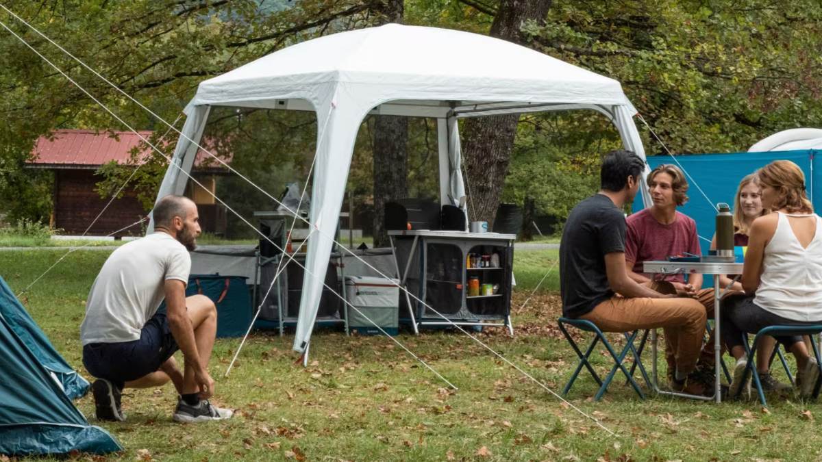 Carpa plegable habitáculo de camping 10 personas UPF50+ Arpenaz Base L Fresh