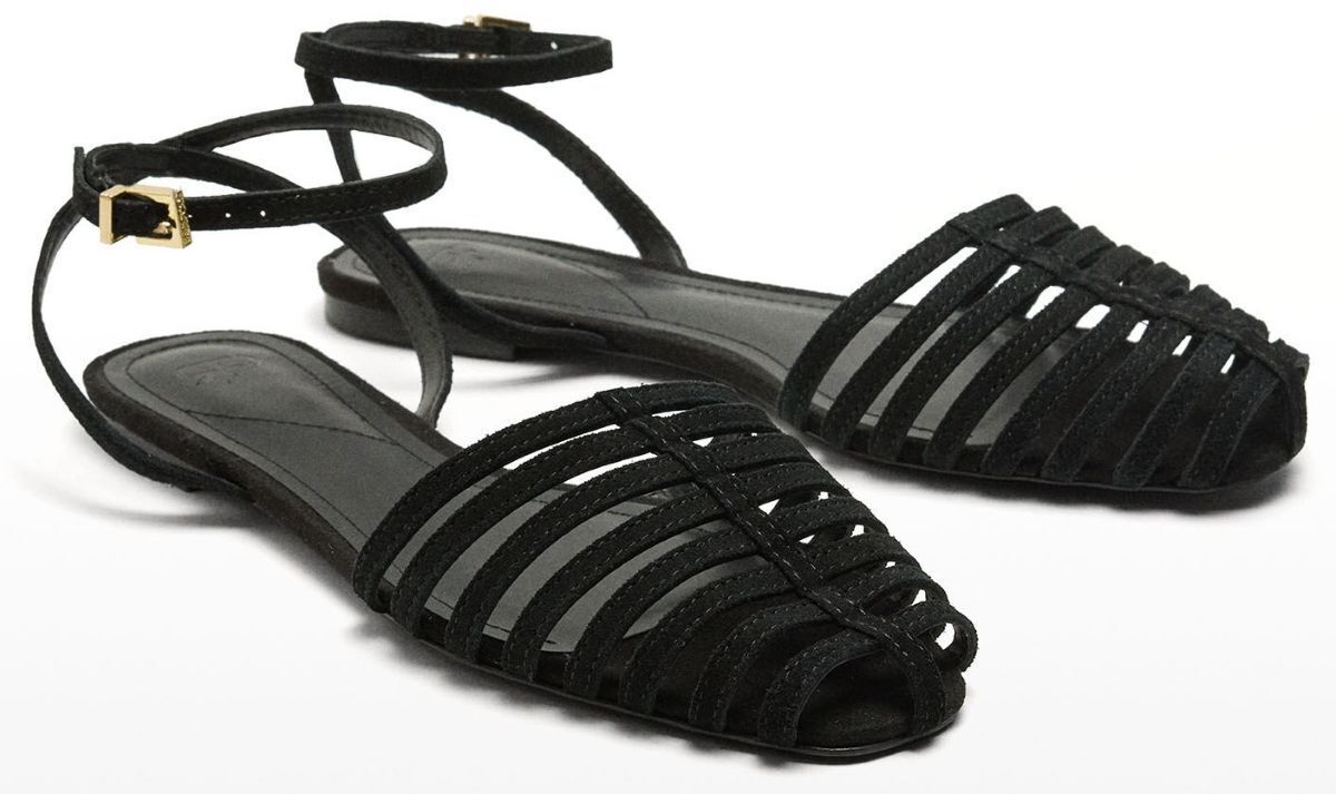 Sandalias de piel planas cangrejeras de Parfois