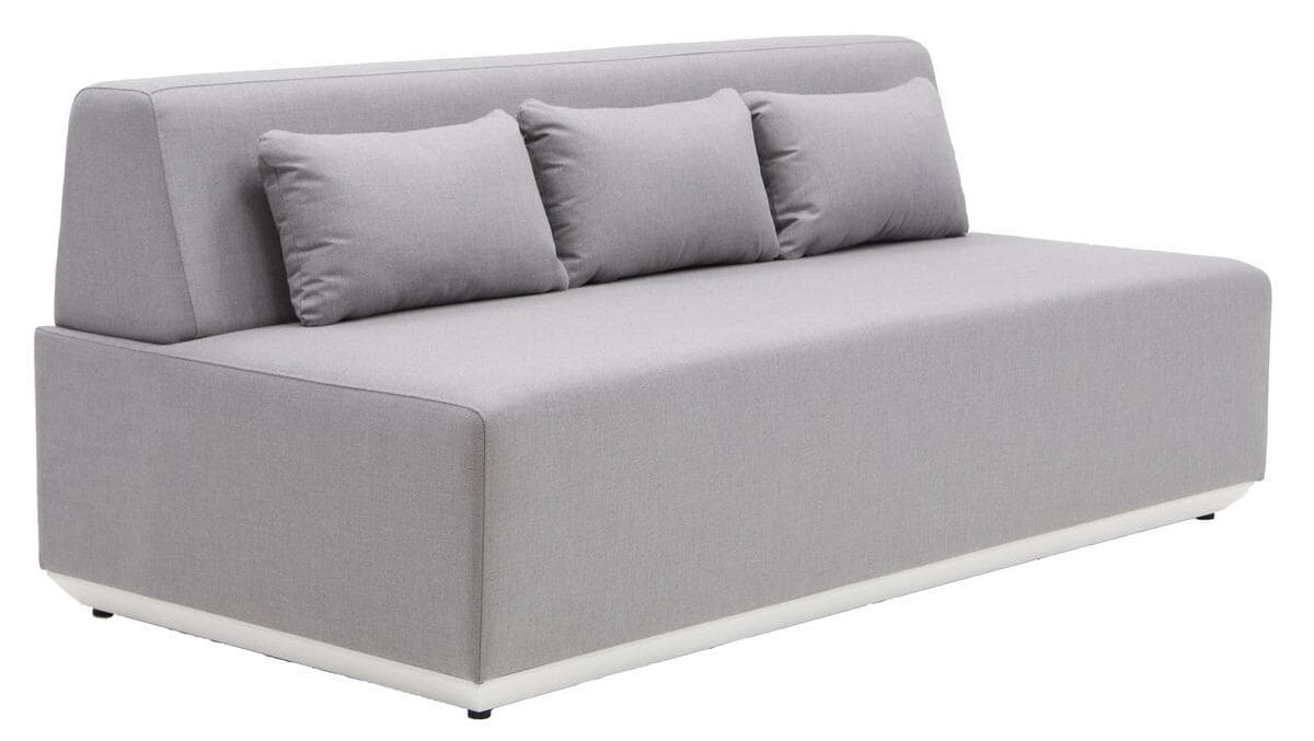 El sofá de jardín NATERIAL Neptune de aluminio en color gris con tres plazas de Leroy Merlin