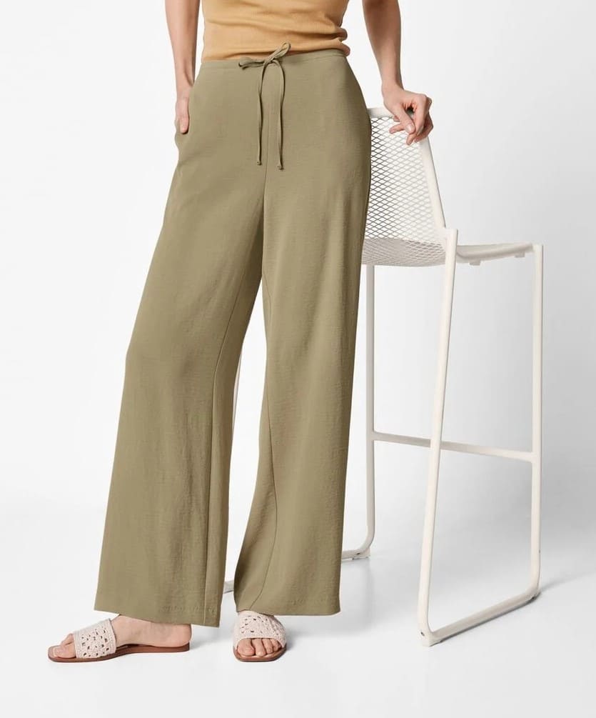 Pantalón de pernera ancha de poliéster, Esmara