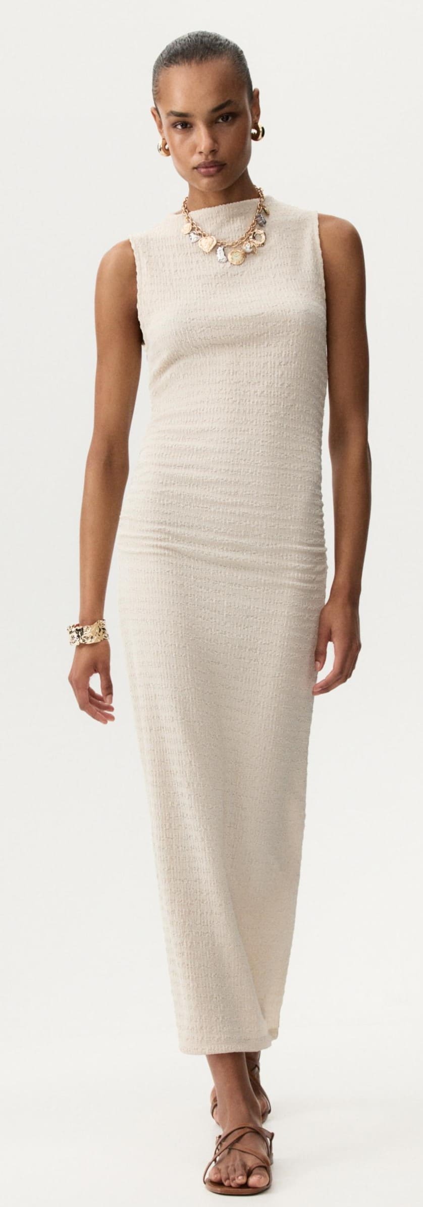 Vestido midi textura