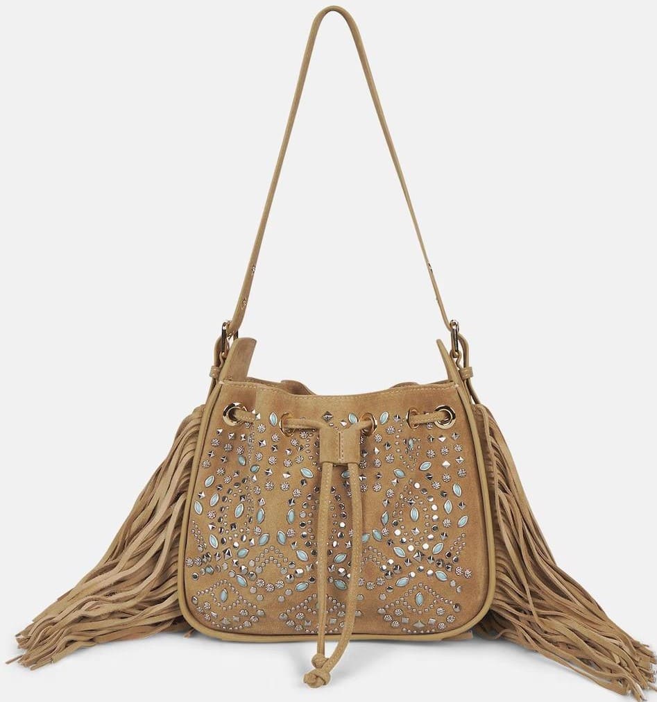 Bolso de hombro con detalles de tachas y flecos, Alma en Pena