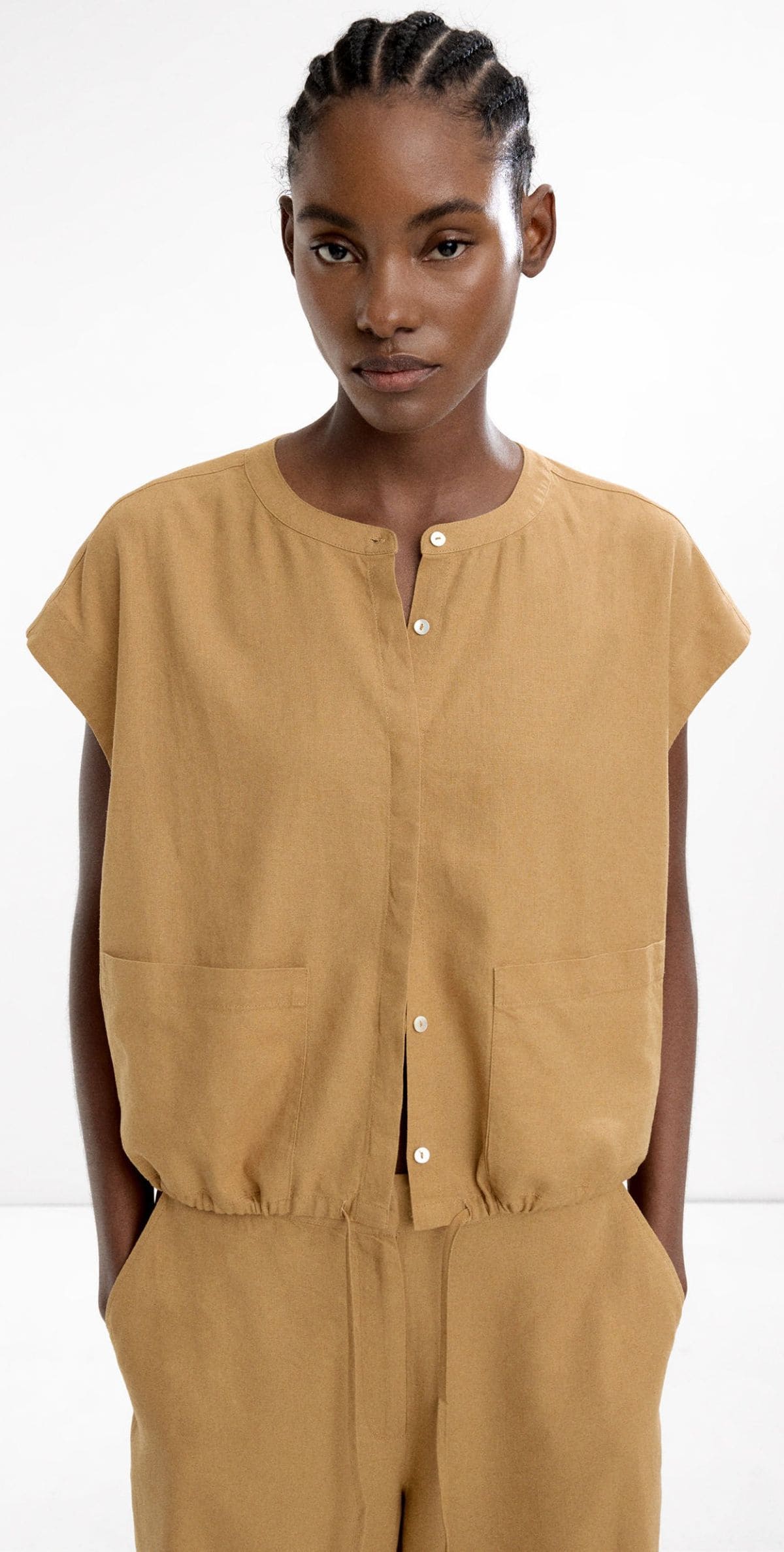 Camisa manga corta de lino de Parfois