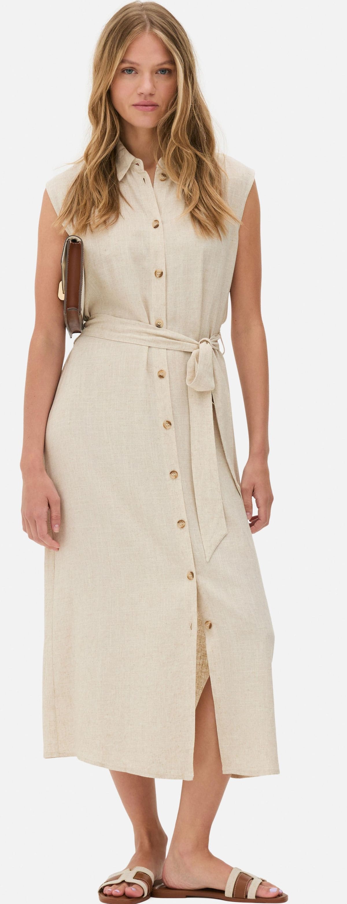 Vestido camisero midi con cinturón de Primark