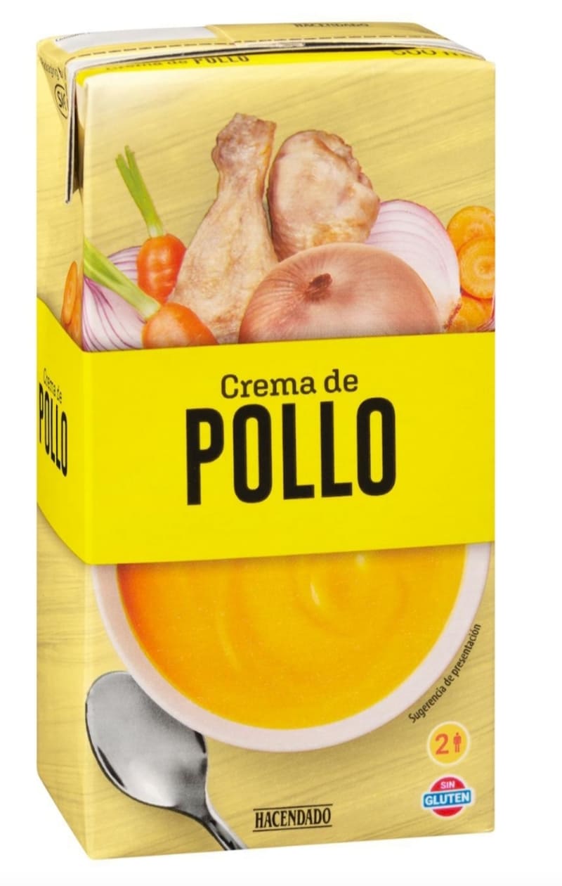 Crema de pollo con verduras