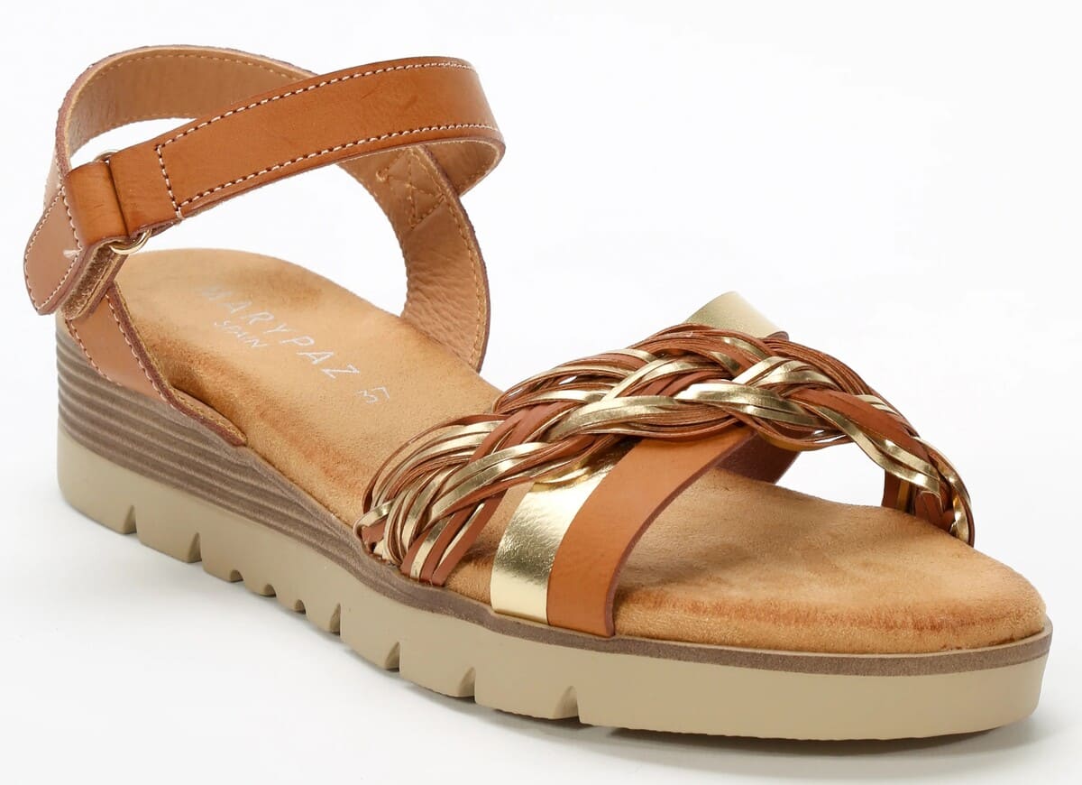 Sandalias planas de tiras combinadas