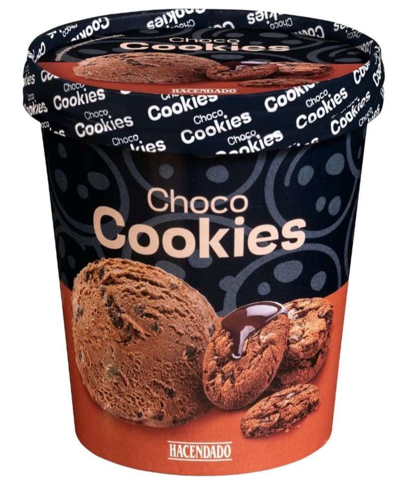 Helado chocolate y cookies