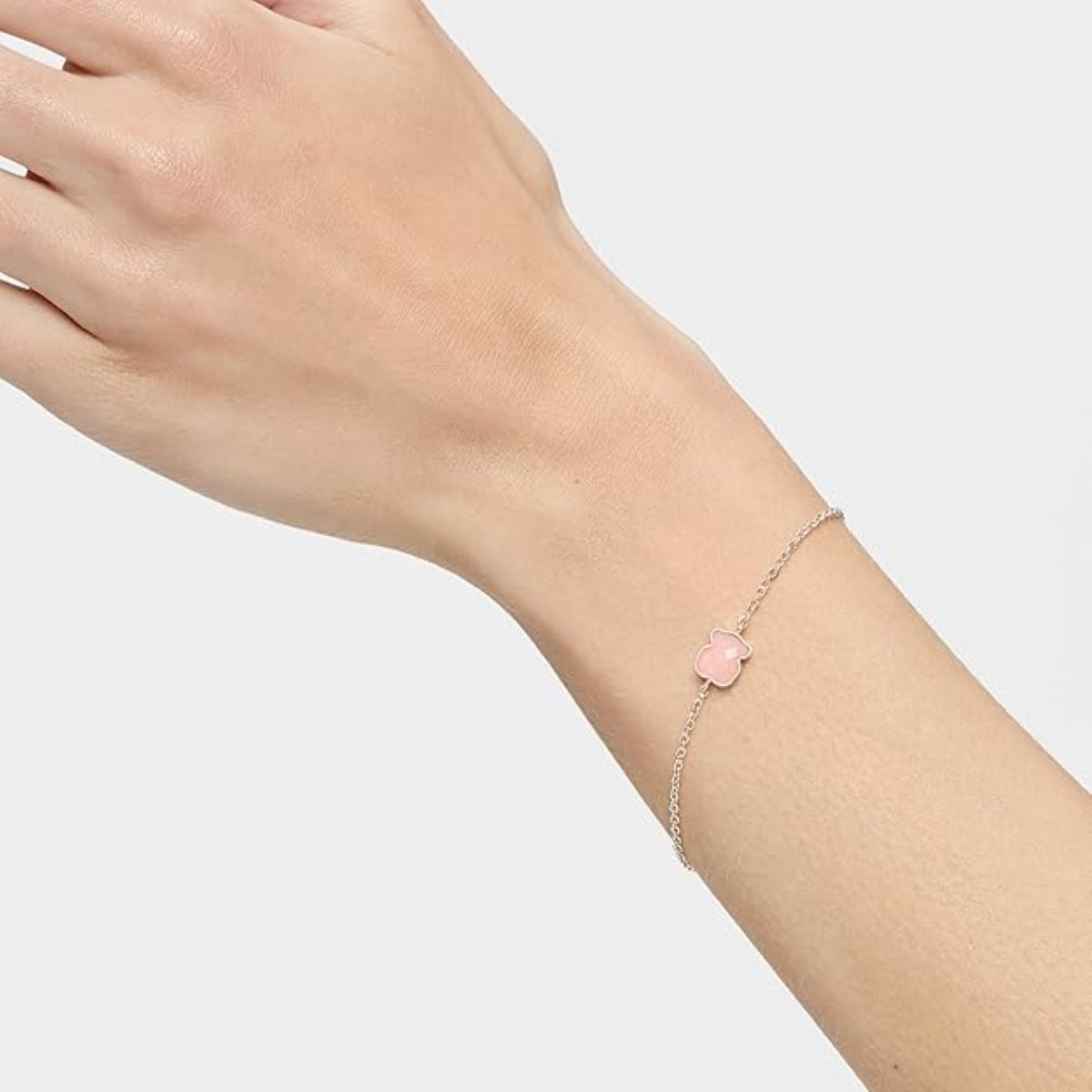Pulsera de plata de primera ley con motivo de oso de cuarzo rosa Tous de Amazon