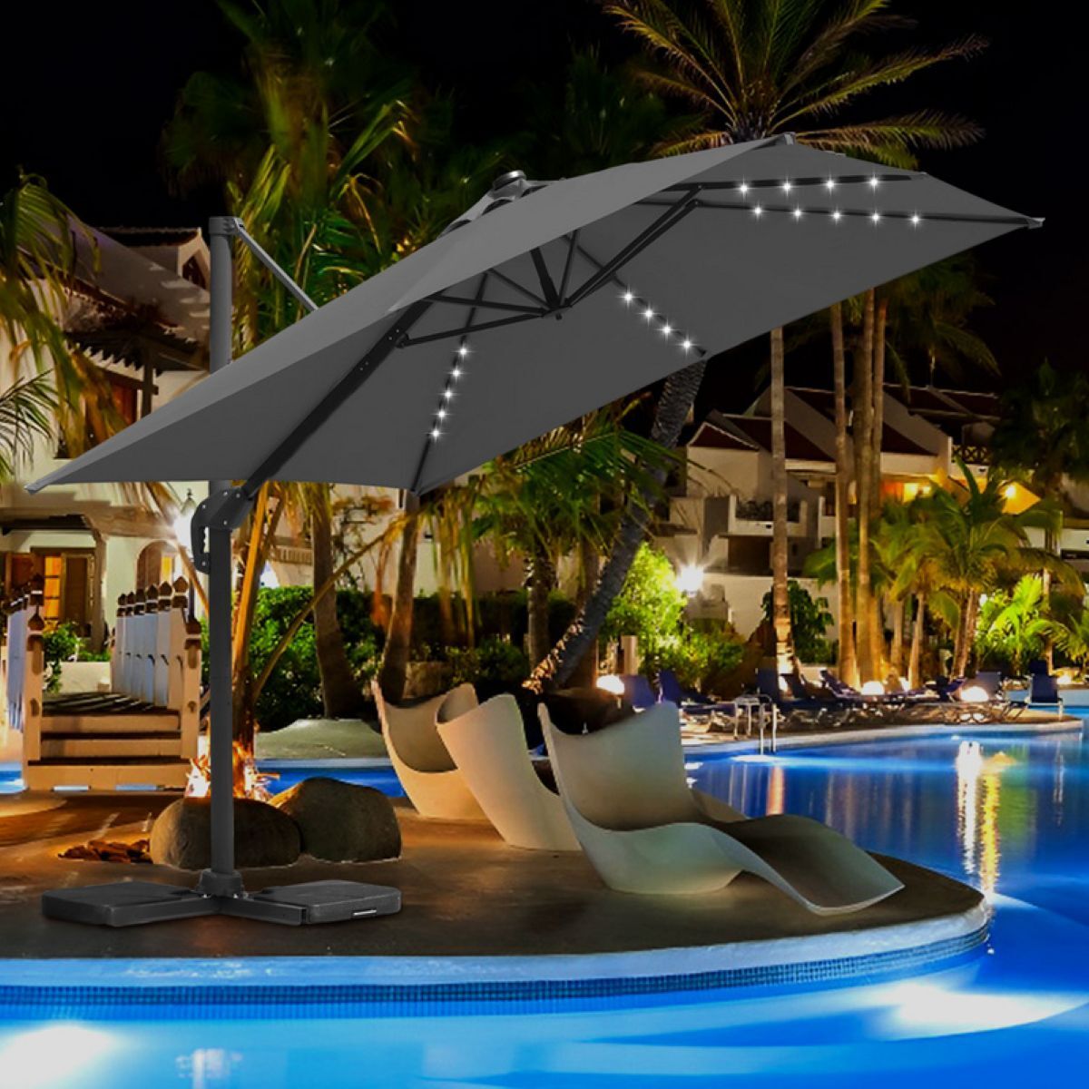 Parasol con LED Cantilever EZuk de Leroy Merlin