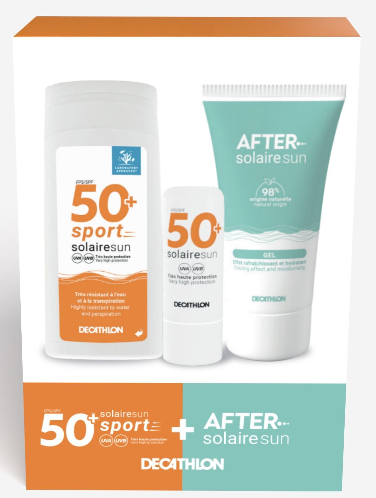 Mini kit solar SPF 50+ de Decathlon