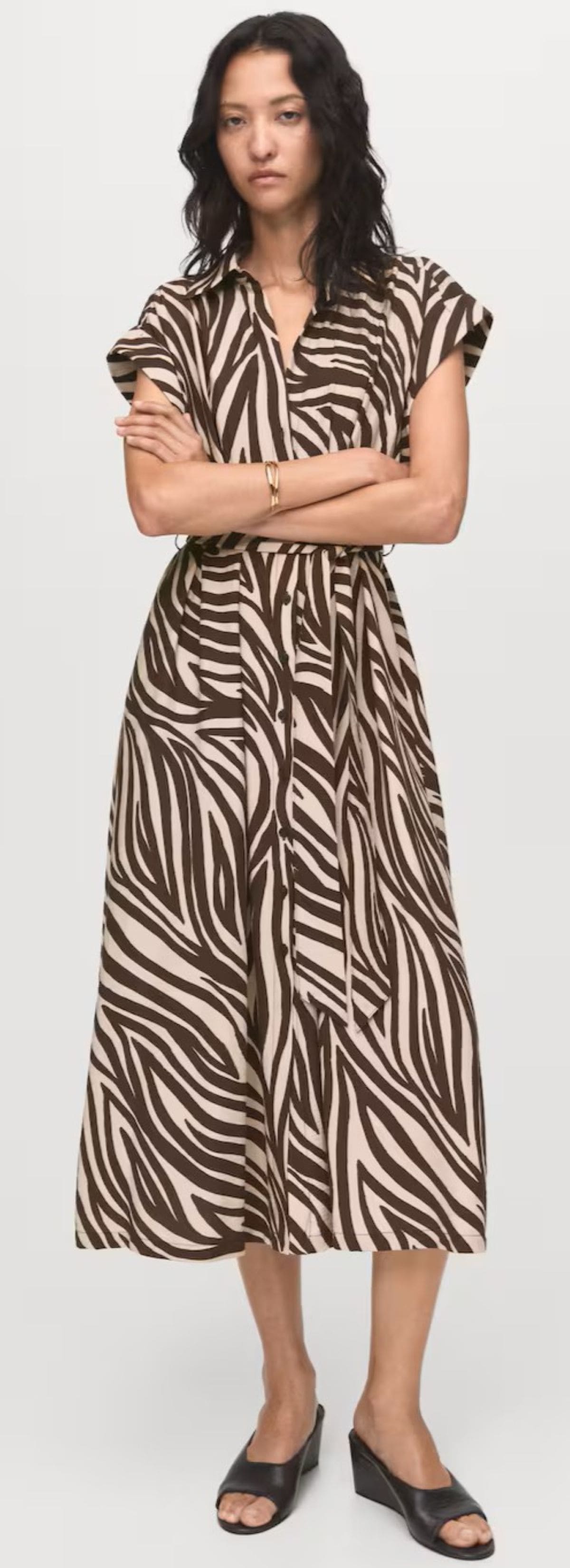 Vestido camisero estampado de Mango