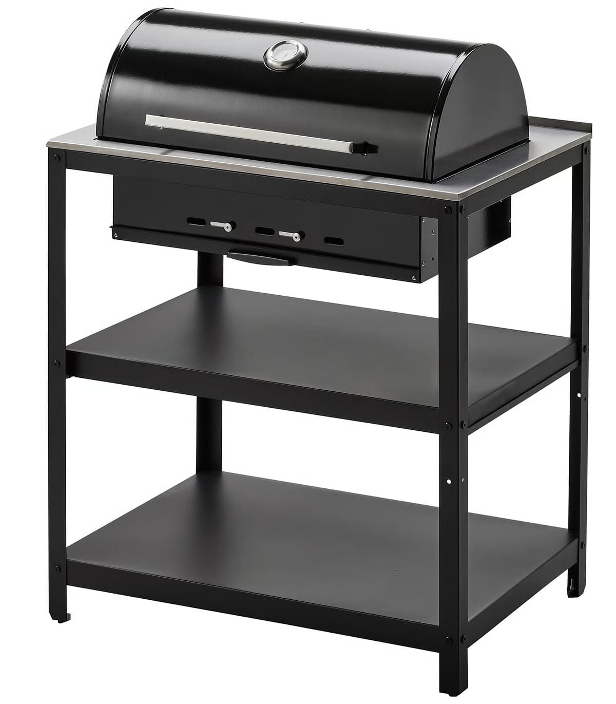 La barbacoa de carbón en color negro de acero inoxidable GRILLSKÄR de Ikea