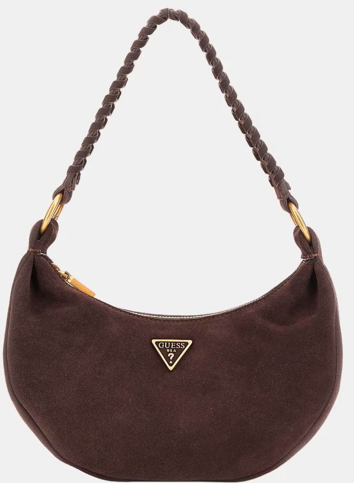 Bolso de hombro de ante con cierre cremallera Guess de El Corte Inglés