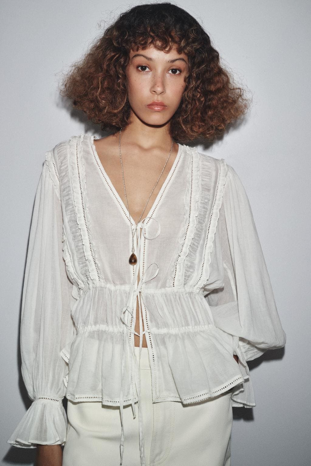 Camisa romántica entredós ZW COLLECTION