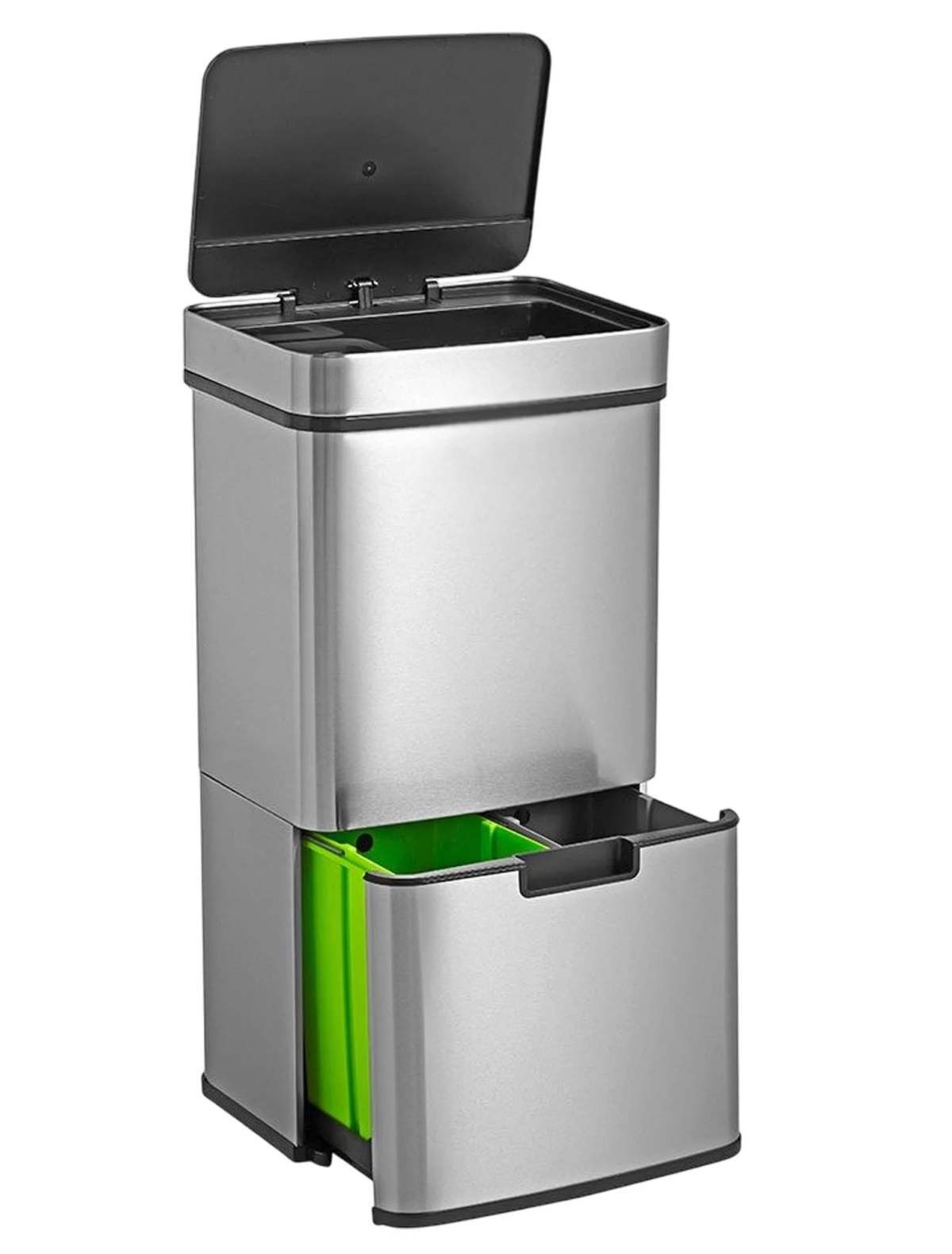 Cubo de Basura automático 72L de acero inoxidable con sensor apertura