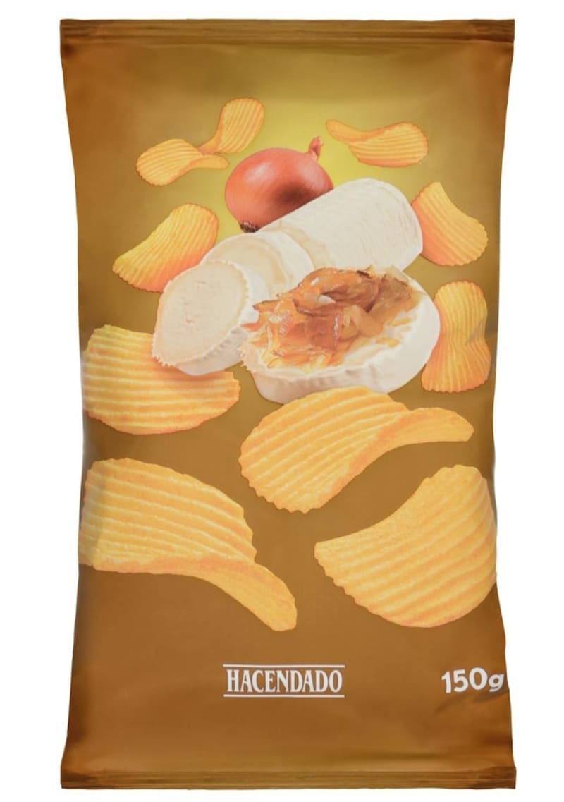 Patatas fritas sabor queso de cabra y cebolla caramelizada Hacendado