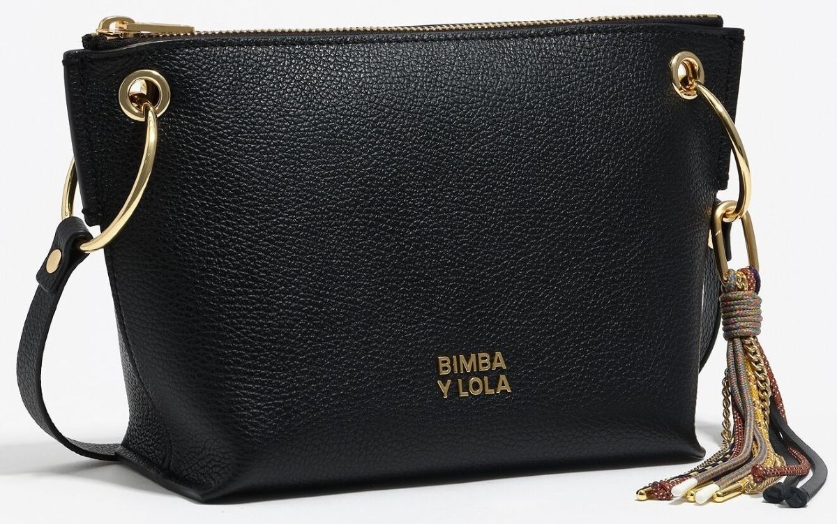 Bolso trapecio mediano piel negro de Bimba y Lola