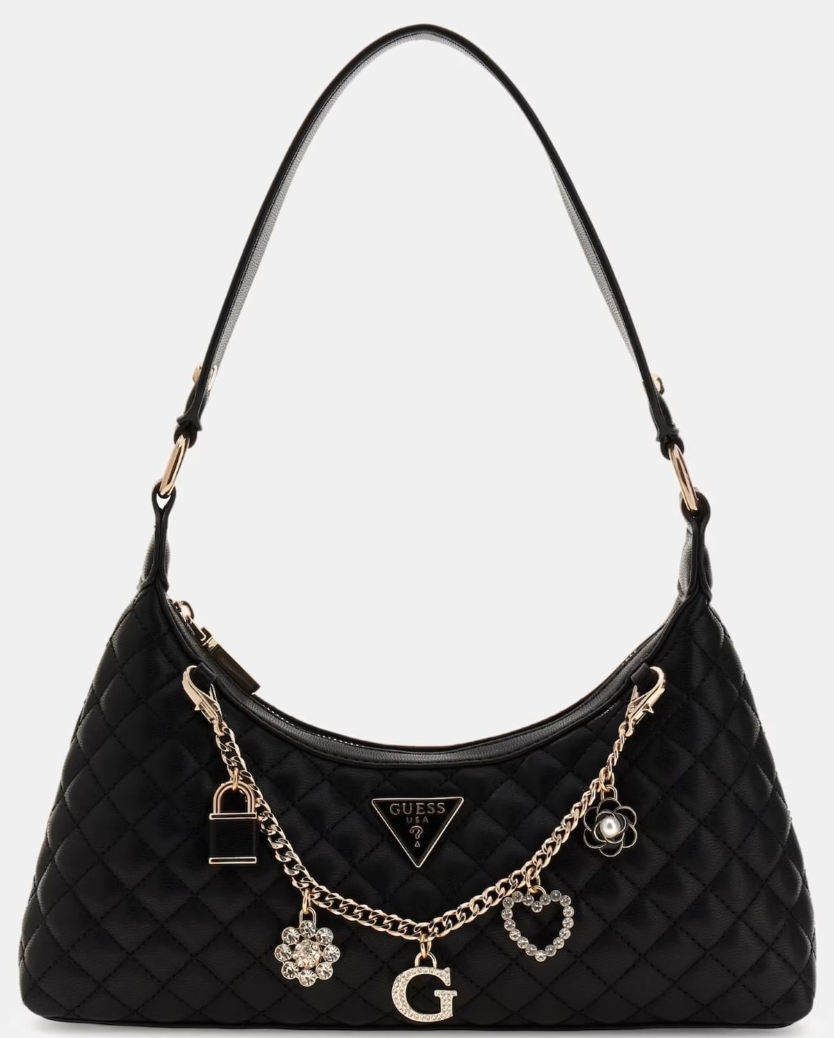 Bolso al hombro Everlee con charms y aplicaciones de Guess